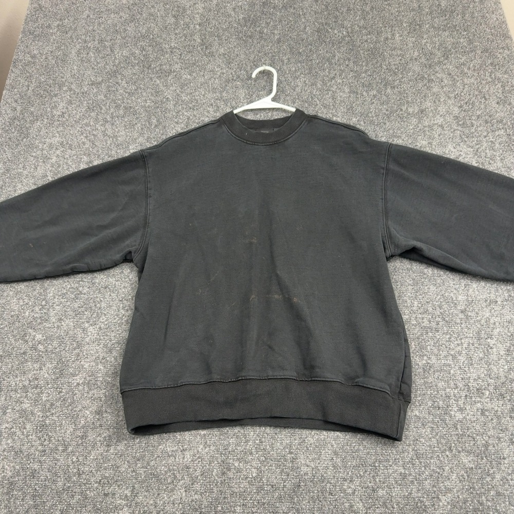 Skims Sweatshirt Women XS Black Cotton Crewneck Loungewear Streetwear Minimalist